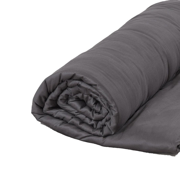 DreamZ 7KG Weighted Blanket Promote Deep Sleep Anti Anxiety Single Dark Grey - Lets Party