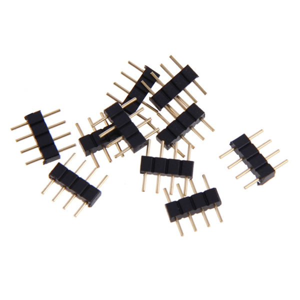 10x Male to Male 4 PIN RGB LED Strip Lights Controller Connectors 3528 5050 Lead - Lets Party