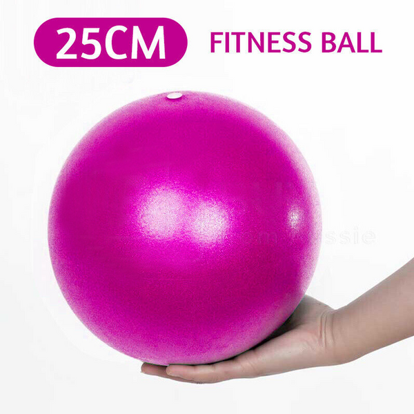 25cm Pink Gym Yoga Ball Home Fitness Exercise Balance Pilates Pregnancy Birthing - Lets Party