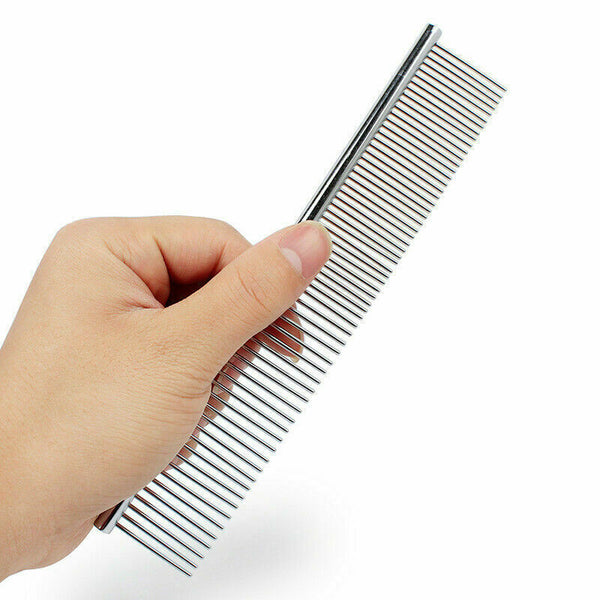 Stainless Steel Teeth Metal Comb Brush Pet Cat Dog Hair Grooming Trimmer Round - Lets Party