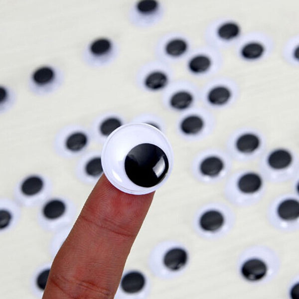 700x Google Googly Eyes Joggle Moveable Black Eye Wiggly Craft Stick On Adhesive - Lets Party