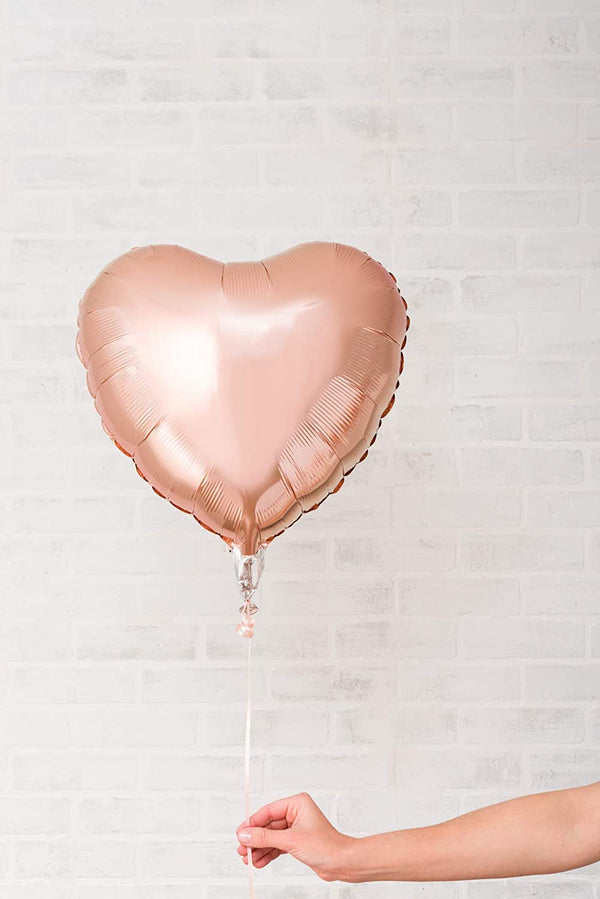 45cm Rose Gold Foil Balloons Heart Star Wedding Birthday Party Helium Balloon  - Lets Party