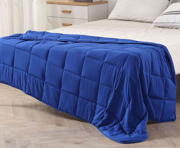 DreamZ Weighted Blanket Heavy Gravity Deep Relax 5KG Adult Double Navy - Lets Party