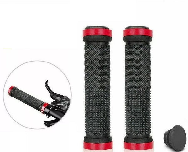 2 Pcs Locking HandleBar Grips Aluminum alloy sleeve Mountain Bike Cycle Bicycle - Lets Party