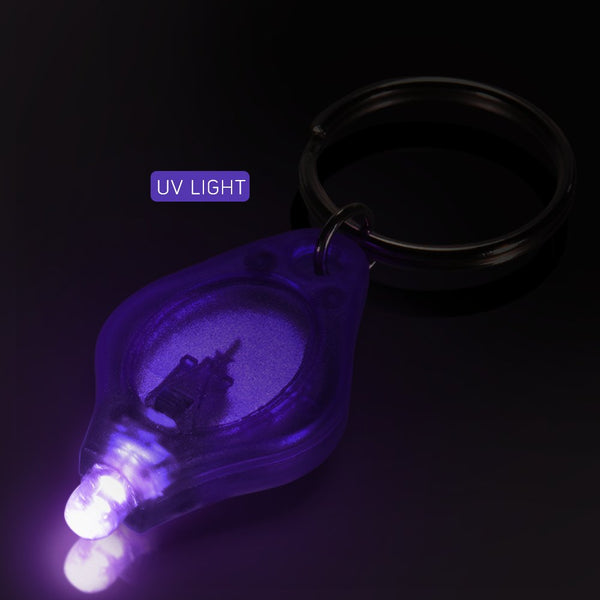 LED UV Purple Light Keyring Key Ring Chain Torch Light Battery Operated - Lets Party