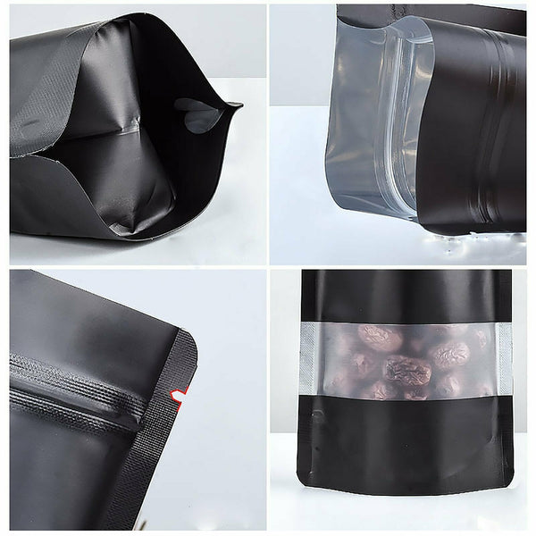 Window Black Matt Stand up Pouches Mylar Foil Bag Heat Seal Food Zip Lock Bag AU - Lets Party