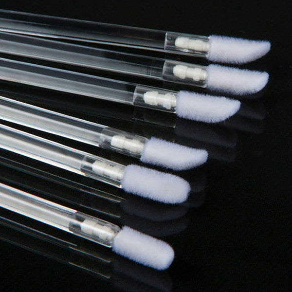 50-500pcs Clear Disposable Lip Brush Lip Wands Gloss Lipstick Applicator Brushes - Lets Party