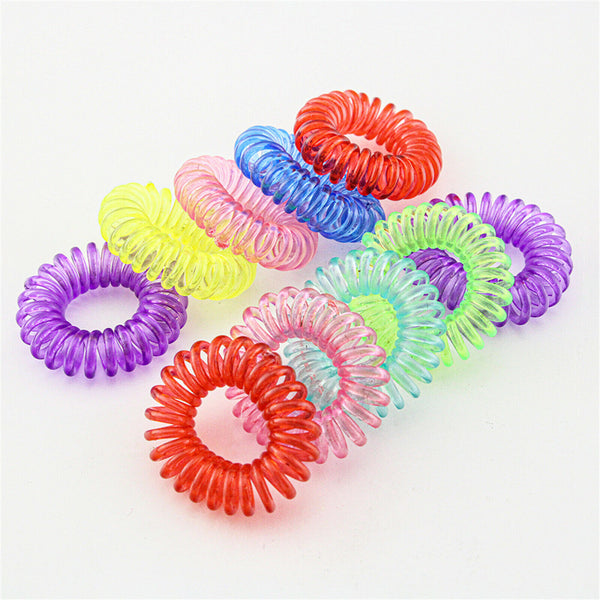 UP 200XElastic Rubber Coil Hair Band Ropes Women Ponytail Holder Soft Gel Spiral - Lets Party