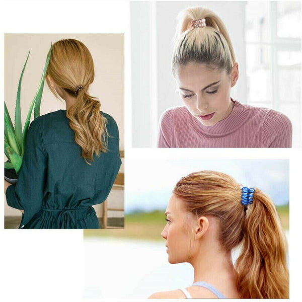 UP 200XElastic Rubber Coil Hair Band Ropes Women Ponytail Holder Soft Gel Spiral - Lets Party