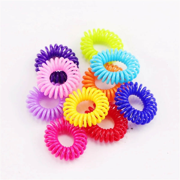 UP 200XElastic Rubber Coil Hair Band Ropes Women Ponytail Holder Soft Gel Spiral - Lets Party