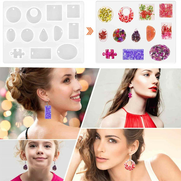 213PCS Silicone Pendant Mould DIY Jewelry Mold Resin Casting Craft Making Crafts - Lets Party