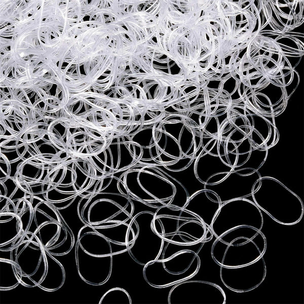 Up 10000PCS Transparent Ponytail Holder Elastic Rubber Band Hair Ties Ropes Ring - Lets Party