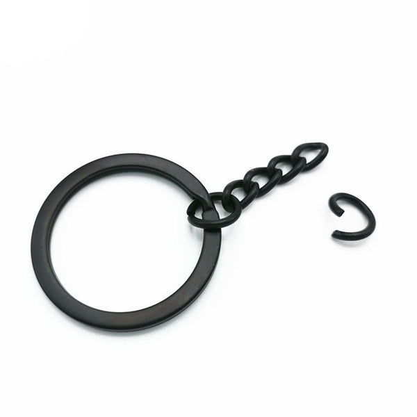 80PCS Bulk Split Metal Key Rings Keyring Blanks With Link Chains For DIY Craft - Lets Party