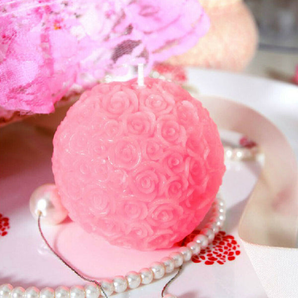 3D Silicone Candle Mold Rose Ball Aromatherapy Candle Soap Mould Craft Baking - Lets Party