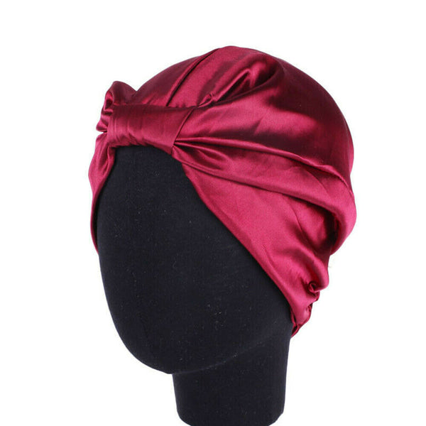 Womens Imitated Silk Sleeping Cap Sleep Hat Night Hair Styling Care Bonnet Wrap - Lets Party