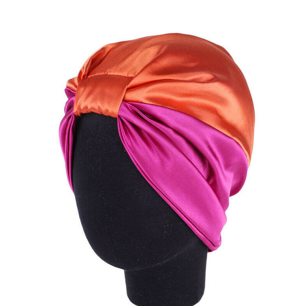 Womens Imitated Silk Sleeping Cap Sleep Hat Night Hair Styling Care Bonnet Wrap - Lets Party