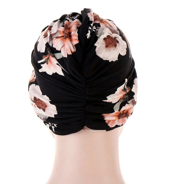 Women's Floral Chemo Cap Cancer Hat Muslim Hair Scarf Turban Hijab Head Wrap - Lets Party