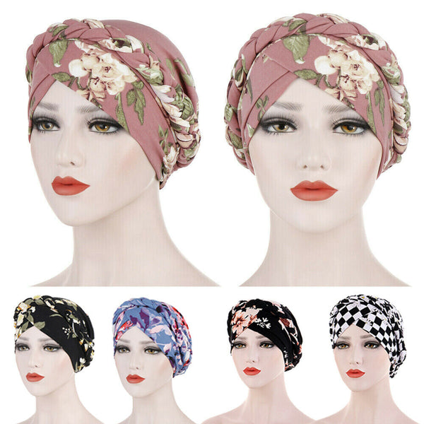 Women's Floral Chemo Cap Cancer Hat Muslim Hair Scarf Turban Hijab Head Wrap - Lets Party