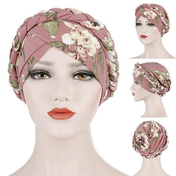 Women's Floral Chemo Cap Cancer Hat Muslim Hair Scarf Turban Hijab Head Wrap - Lets Party