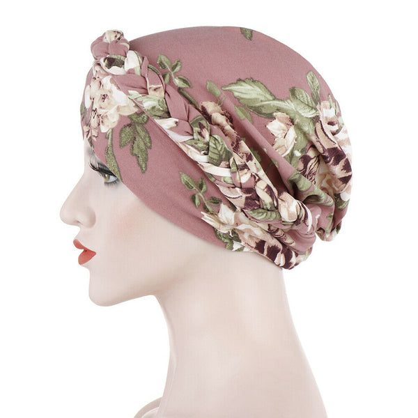 Women's Floral Chemo Cap Cancer Hat Muslim Hair Scarf Turban Hijab Head Wrap - Lets Party