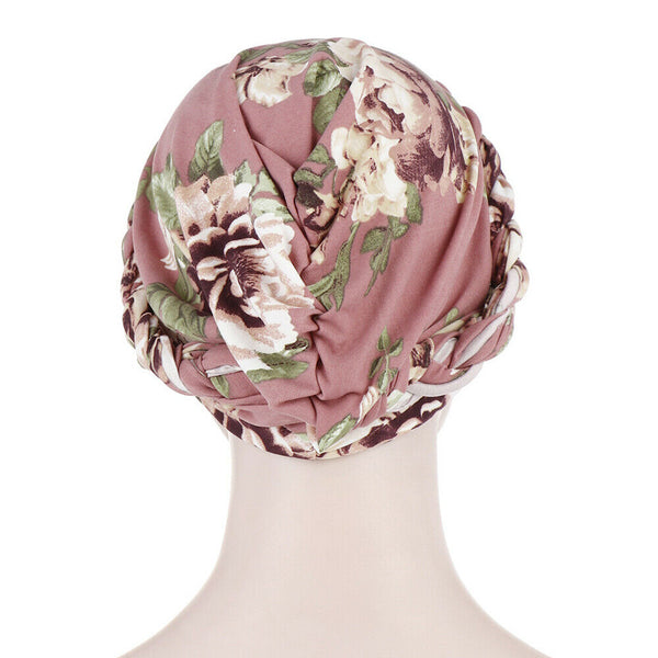 Women's Floral Chemo Cap Cancer Hat Muslim Hair Scarf Turban Hijab Head Wrap - Lets Party