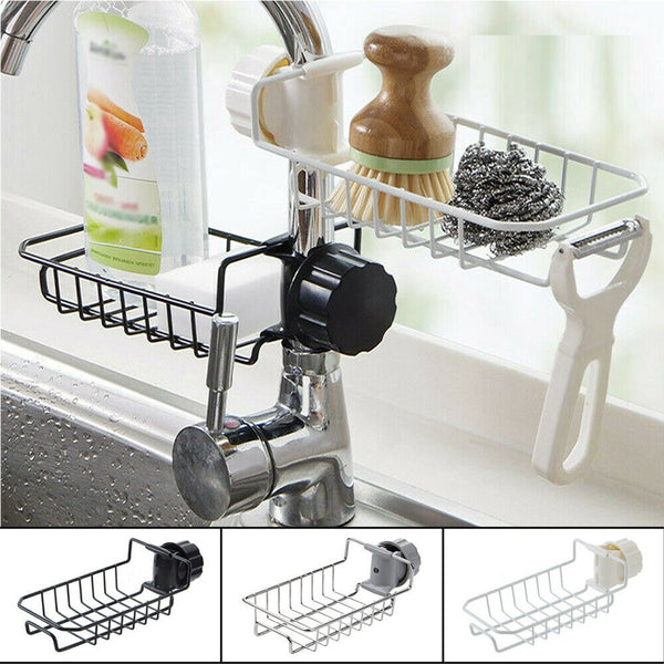 Kitchen Sink Faucet Shelf Sponge Dish Cloth Rack Holder Racks Storage Organizer - Lets Party