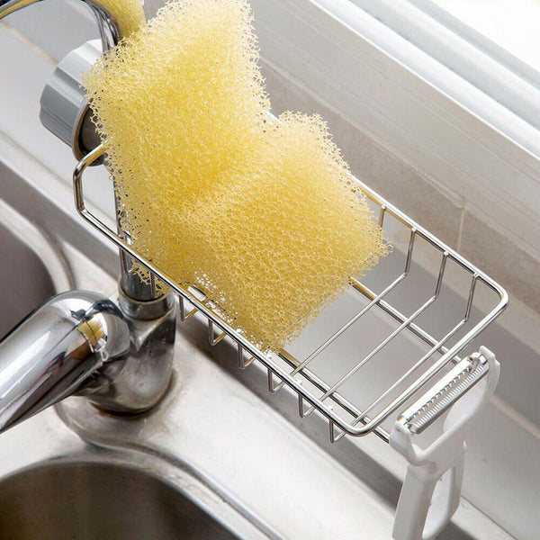 Kitchen Sink Faucet Shelf Sponge Dish Cloth Rack Holder Racks Storage Organizer - Lets Party