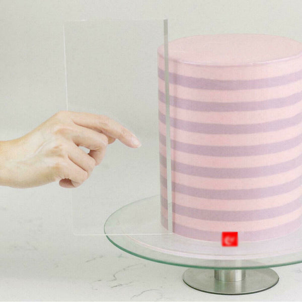 Clear Acrylic Cake Scraper Smoother Stripes Edge Side Cake Scraper Frosting Comb - Lets Party