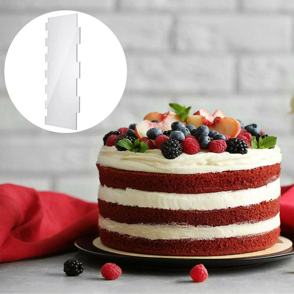 Clear Acrylic Cake Scraper Smoother Stripes Edge Side Cake Scraper Frosting Comb - Lets Party