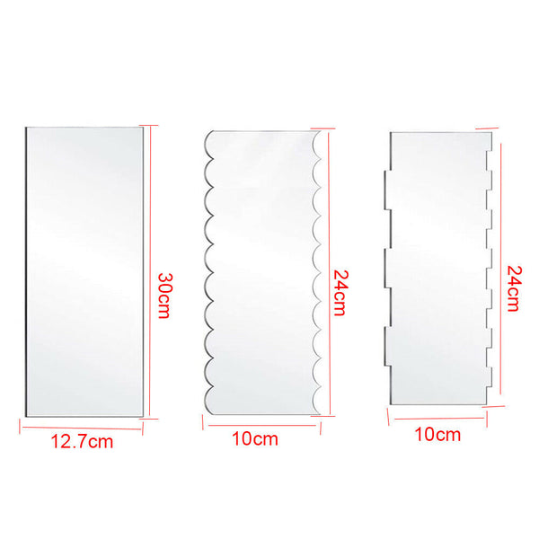 Clear Acrylic Cake Scraper Smoother Stripes Edge Side Cake Scraper Frosting Comb - Lets Party