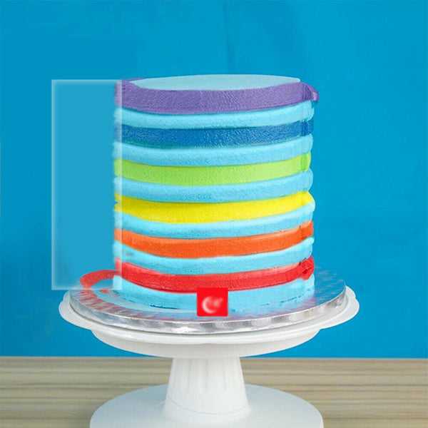 Clear Acrylic Cake Scraper Smoother Stripes Edge Side Cake Scraper Frosting Comb - Lets Party