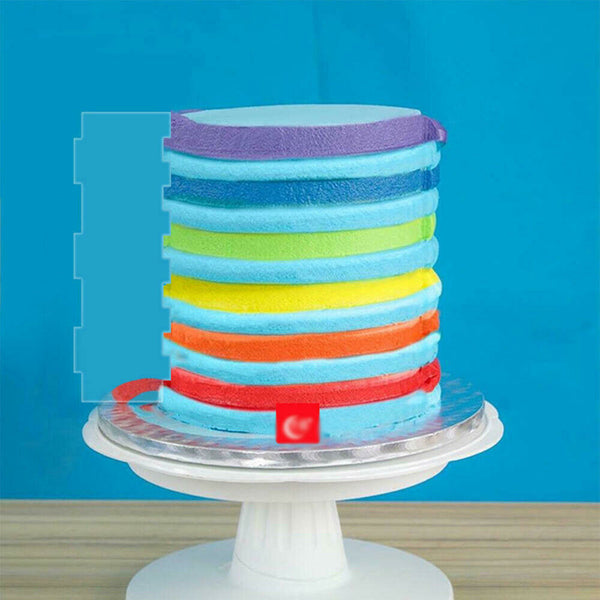 Clear Acrylic Cake Scraper Smoother Stripes Edge Side Cake Scraper Frosting Comb - Lets Party