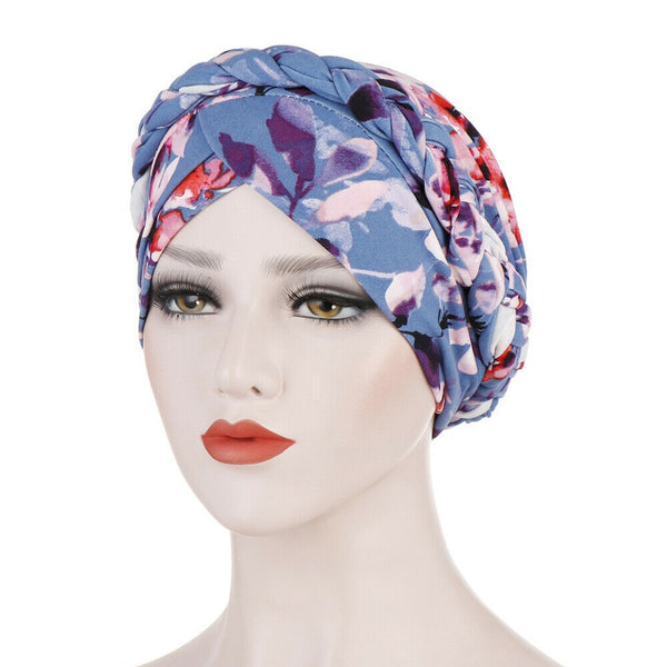 Women's Floral Chemo Cap Cancer Hat Muslim Hair Scarf Turban Hijab Head Wrap - Lets Party