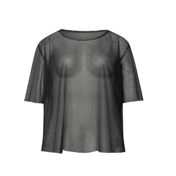 Ladies String Vest Mash Top 80s Costume Net Neon Punk Rocker Fishnet T Shirt - Lets Party