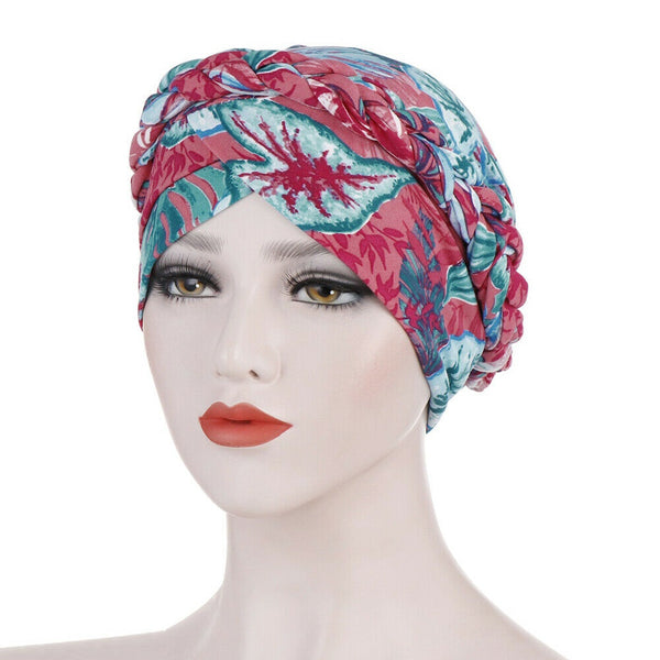 Women's Floral Chemo Cap Cancer Hat Muslim Hair Scarf Turban Hijab Head Wrap - Lets Party