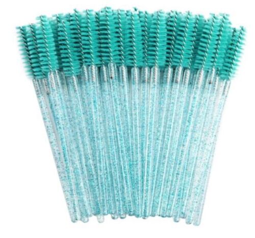 Deep Green New Disposable Eyelash Brush Applicator Extension Mascara Wands - Lets Party