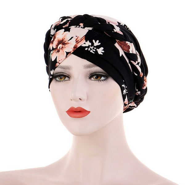 Women's Floral Chemo Cap Cancer Hat Muslim Hair Scarf Turban Hijab Head Wrap - Lets Party