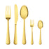 Stainless Steel Cutlery Set Travel Knife Fork Spoon Glossy Gold Tableware 30PCS - Lets Party