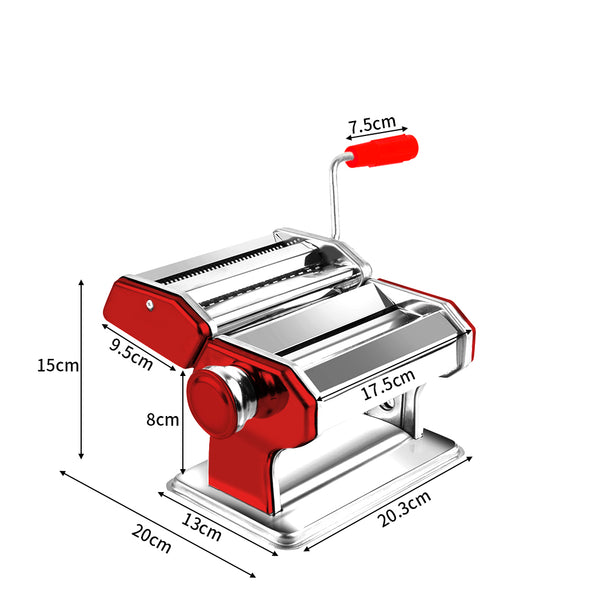 150mm Stainless Steel Pasta Making Machine Noodle Food Maker 100% Genuine Red - Lets Party