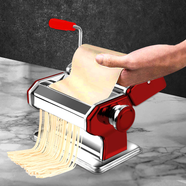 150mm Stainless Steel Pasta Making Machine Noodle Food Maker 100% Genuine Red - Lets Party