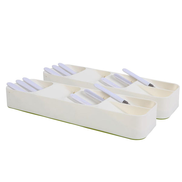 Cutlery Organiser Drying Tray Kitchen Drawer Organizer  Spoon Divider Box x2 - Lets Party