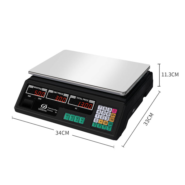 Commercial Digital Kitchen Scales LCD Shop 40KG Food Weight Electronic Scale - Lets Party