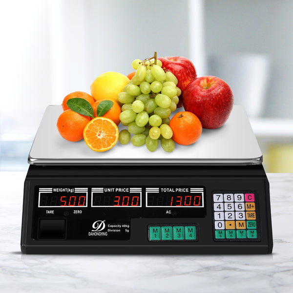 Commercial Digital Kitchen Scales LCD Shop 40KG Food Weight Electronic Scale - Lets Party