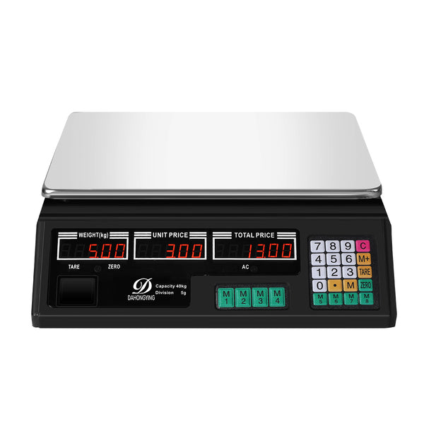 Commercial Digital Kitchen Scales LCD Shop 40KG Food Weight Electronic Scale - Lets Party