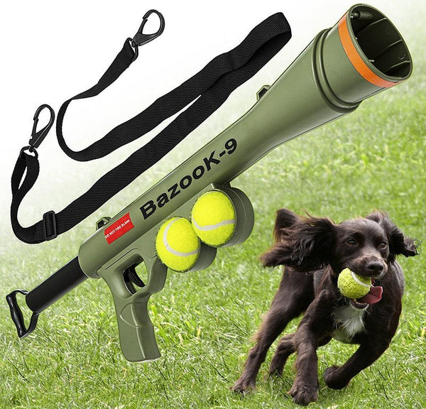 Dog Tennis Ball Gun Launcher Pet Play Outdoor Toy Fetch Throw Interactive Toy - Lets Party