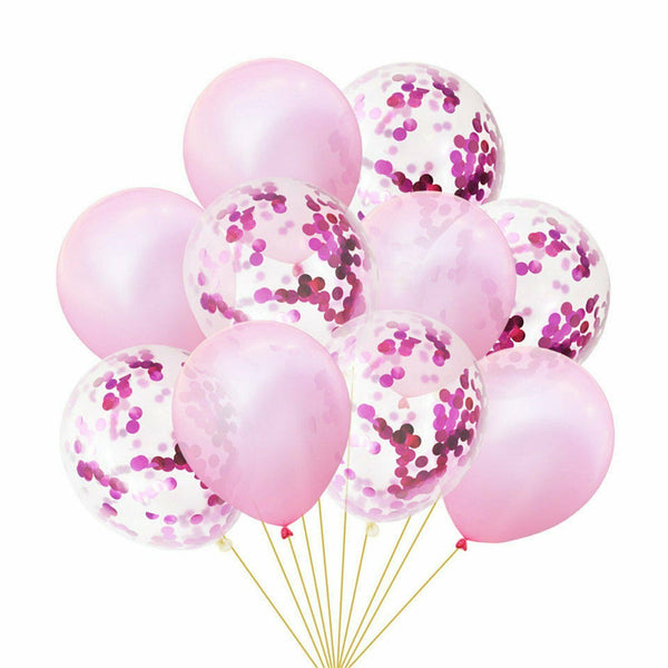 10-50Pcs 30cm Rose Clear Confetti Sequins Latex Helium Balloon Party Balloons - Lets Party