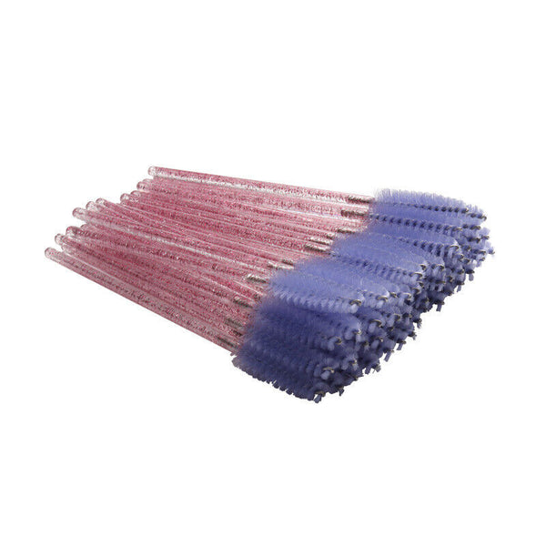 Purple Red New Disposable Eyelash Brush Applicator Extension Mascara Wands - Lets Party