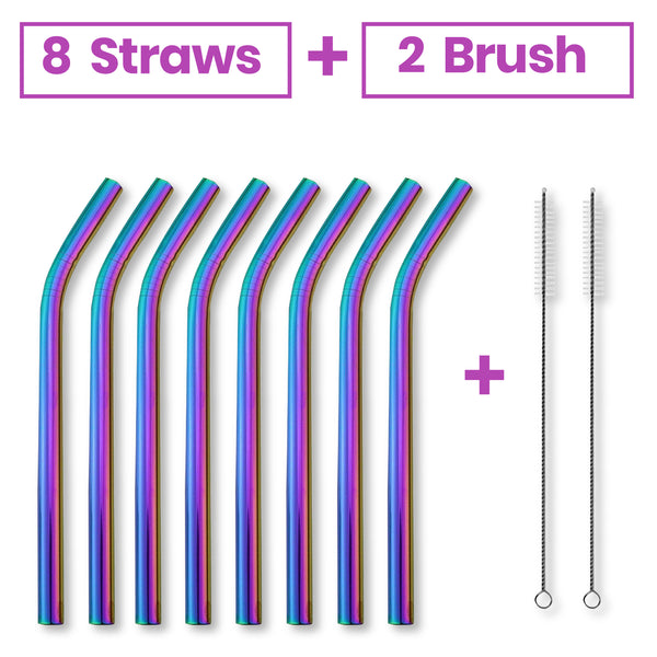 Thick Shake Milkshake Stainless Steel Straws Reusable Metal Drinking Straw Brush - Lets Party