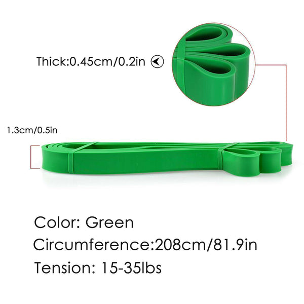 Resistance Band Heavy Duty Exercise Fitness Workout Band Green 50-125lbs - Lets Party