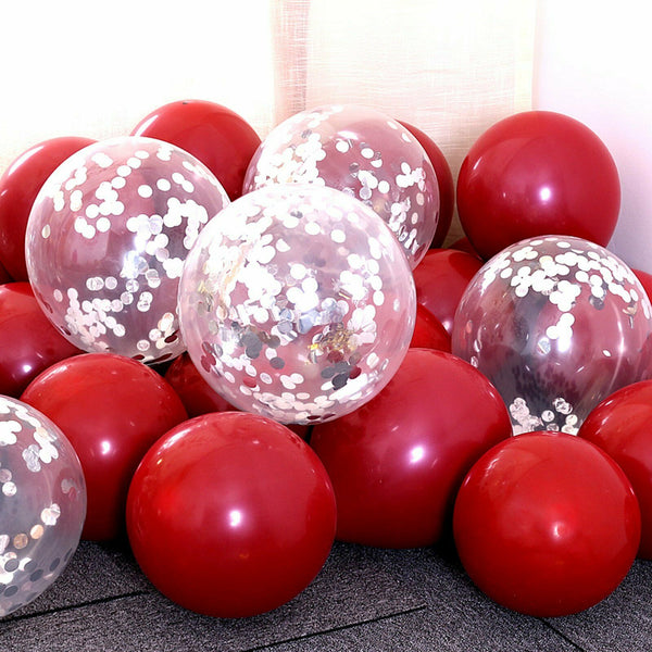 10-50Pcs 30cm Rose Clear Confetti Sequins Latex Helium Balloon Party Balloons - Lets Party